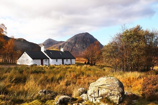 Cottage, Scotland, Autumn